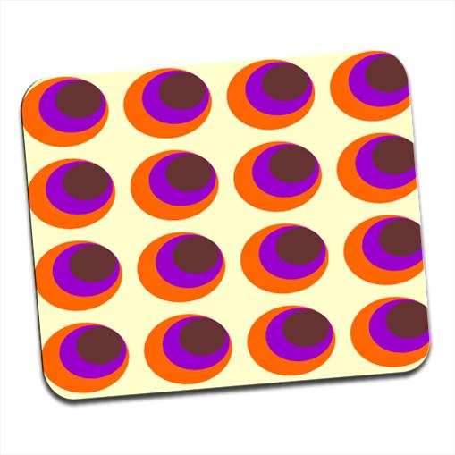 Funky Circle Pattern Brown Orange Purple Hardwood Coasters / Placemats